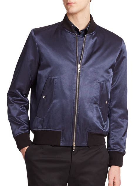 Navy Silk bomber jacket 